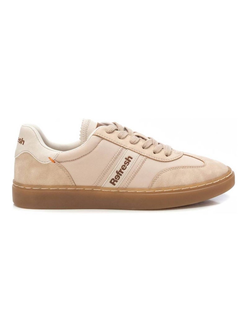 Baskets décontractée plaine lacets Beige - Kiabi