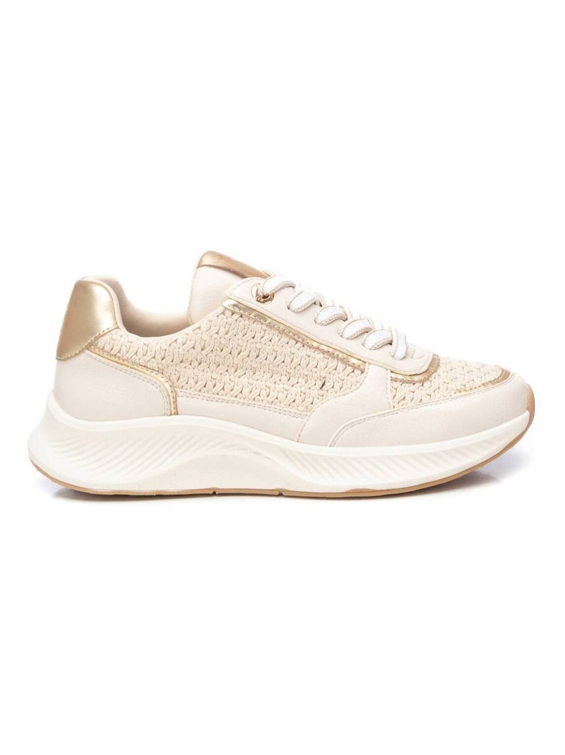 Baskets décontractée plaine lacets Beige - Kiabi