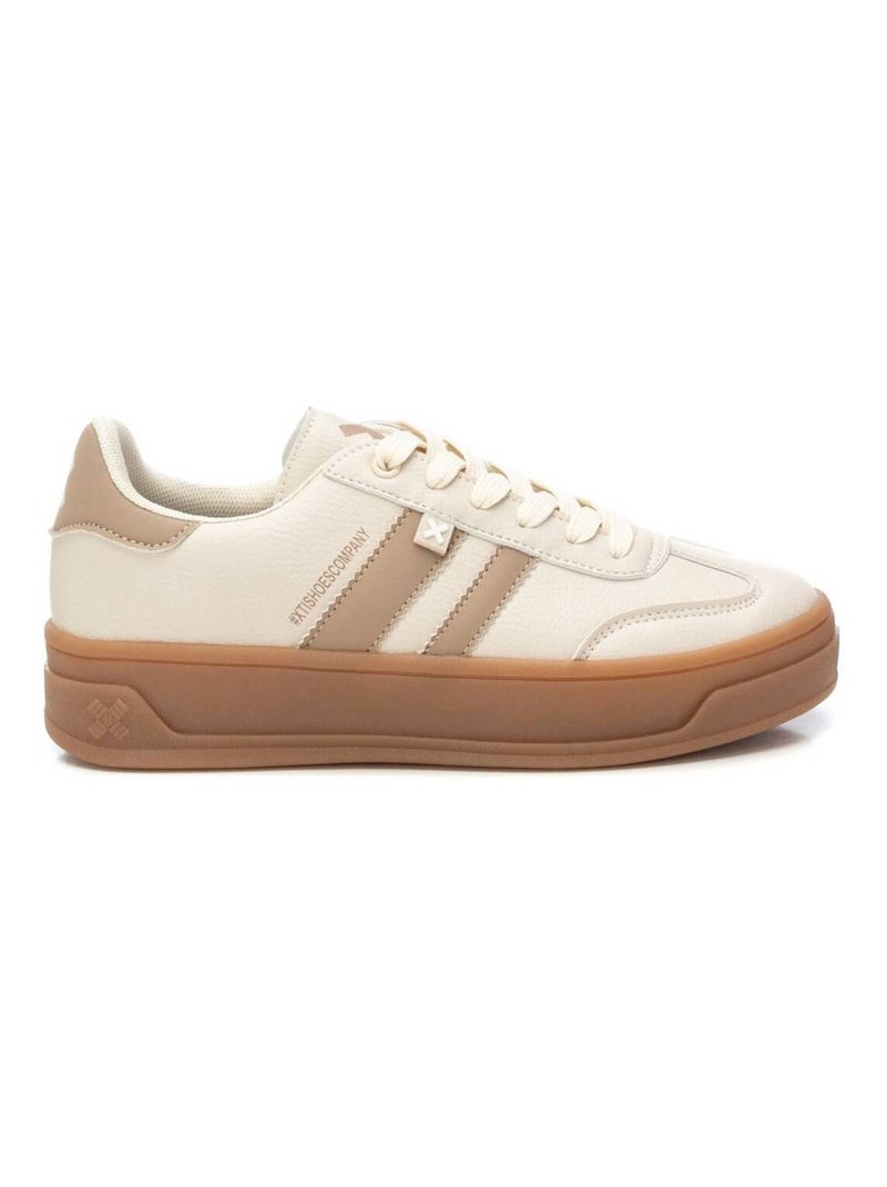Baskets décontractée plaine lacets Beige - Kiabi