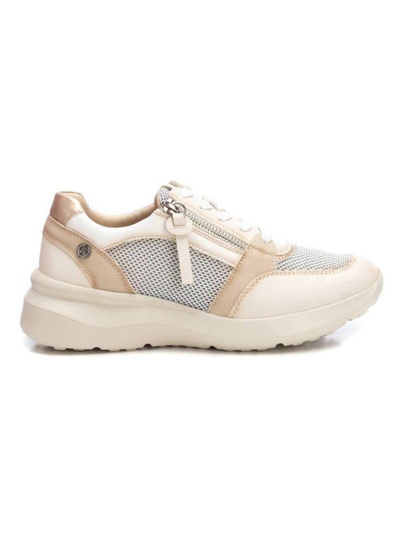 Baskets décontractée plaine lacets Beige - Kiabi