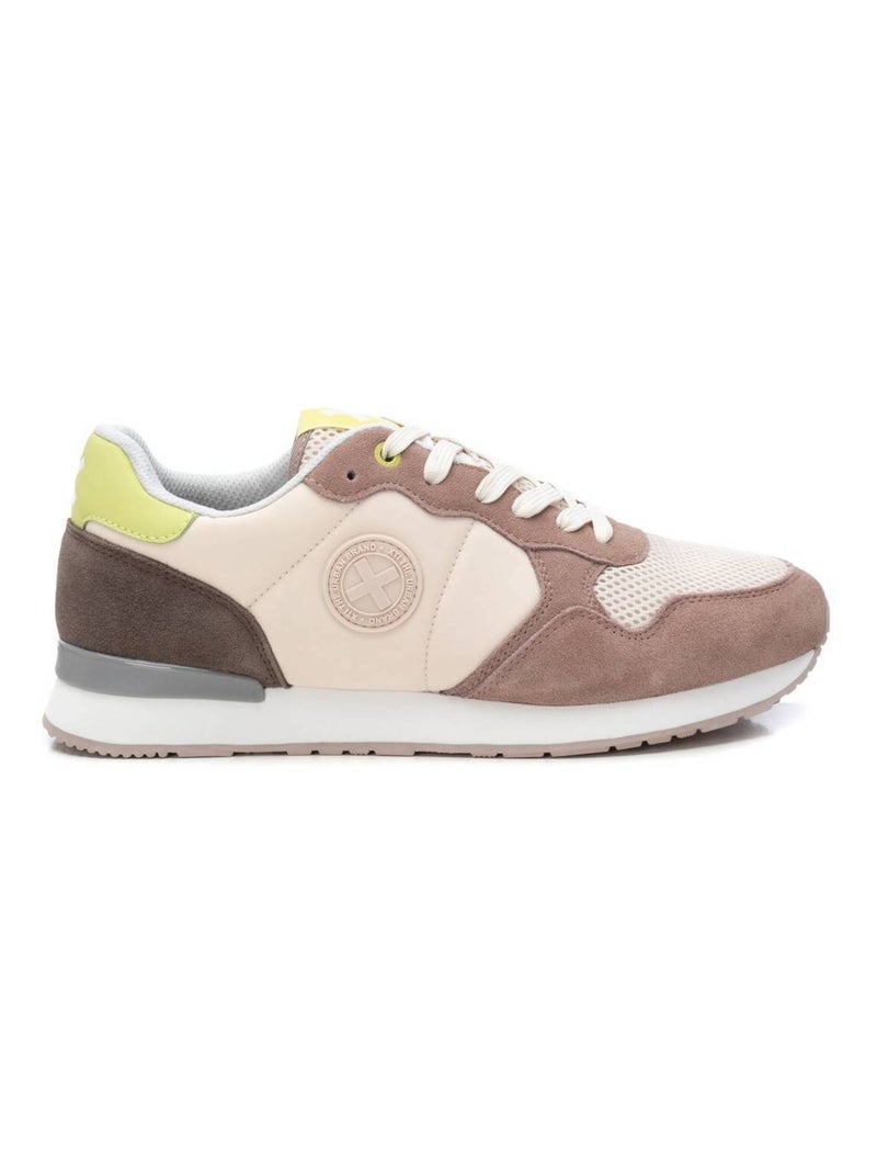 Baskets décontractée plaine lacets Beige - Kiabi