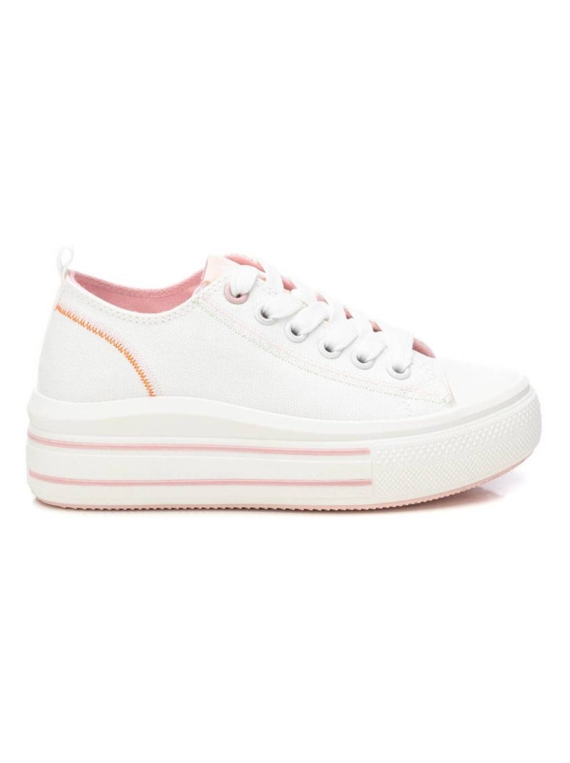 Baskets décontractée plaine lacets Crème - Kiabi