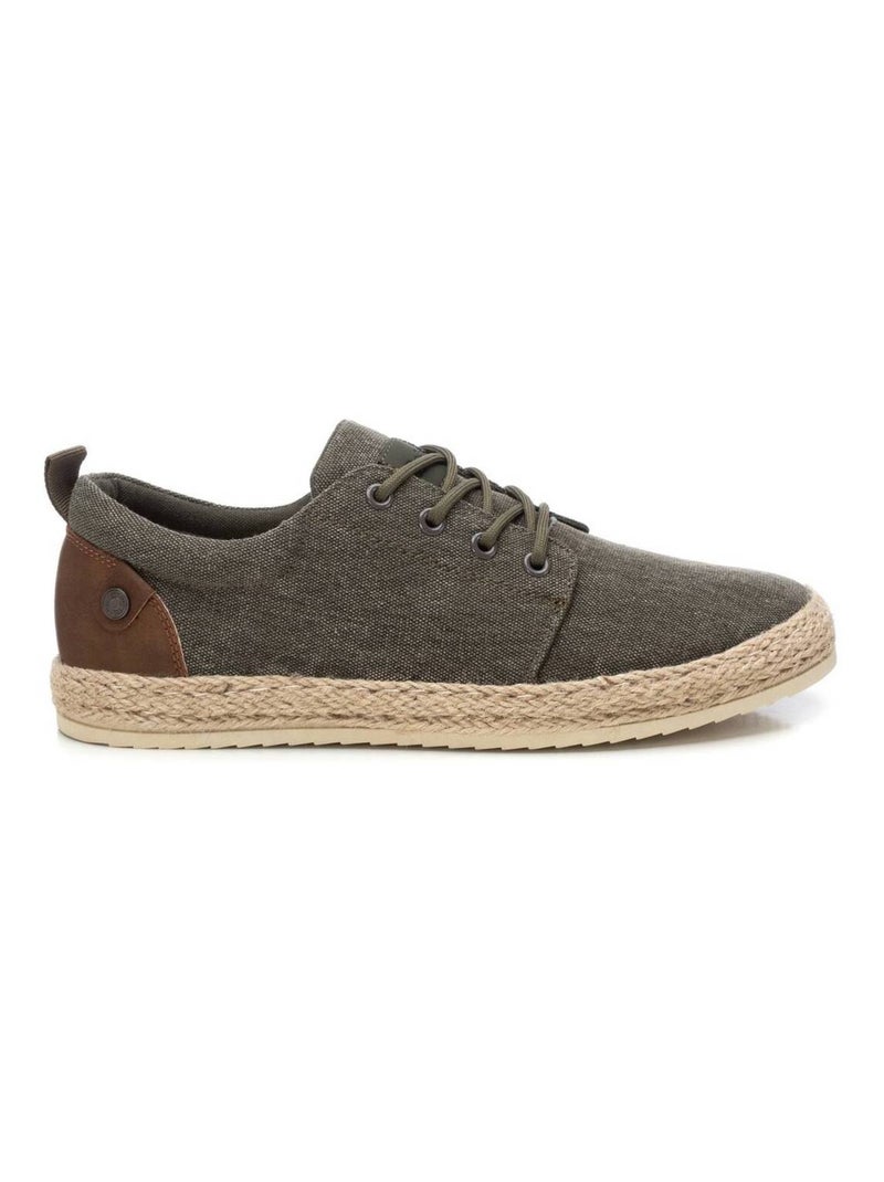 Baskets décontractée plaine lacets Kaki - Kiabi