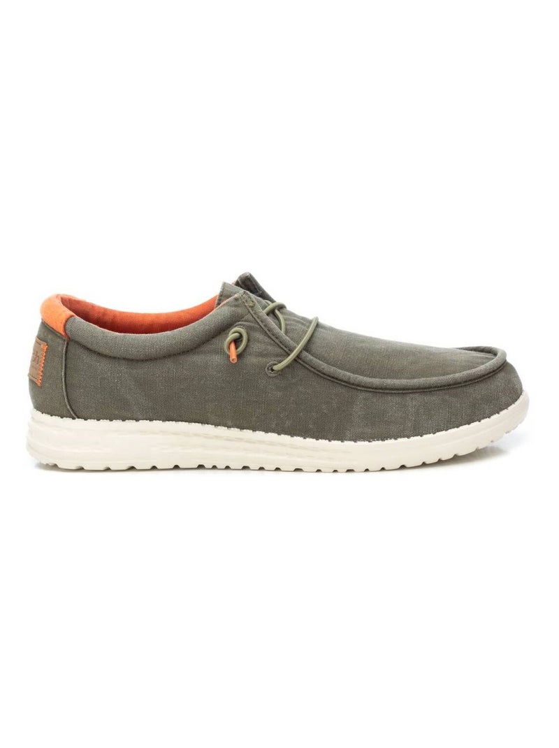 Baskets décontractée plaine lacets Kaki - Kiabi