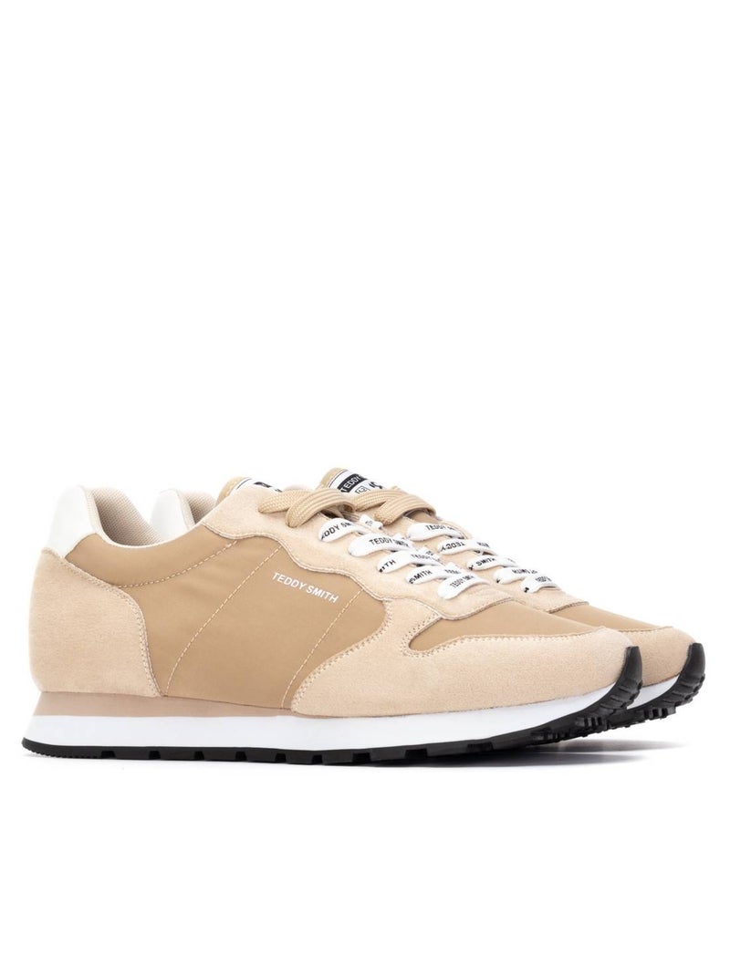Baskets décontractées à lacets Beige - Kiabi