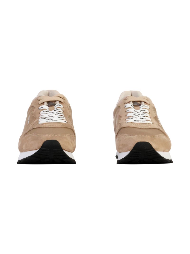 Baskets décontractées à lacets Beige - Kiabi