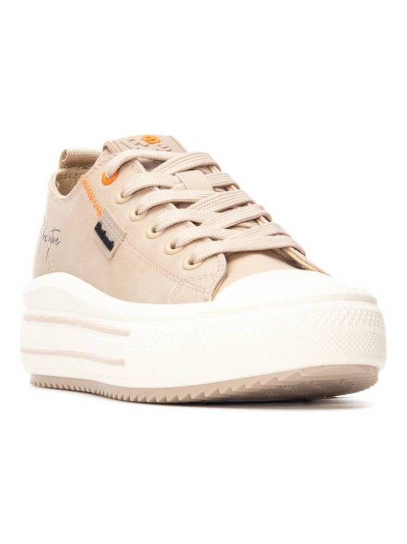 Baskets décontractées à lacets Beige - Kiabi