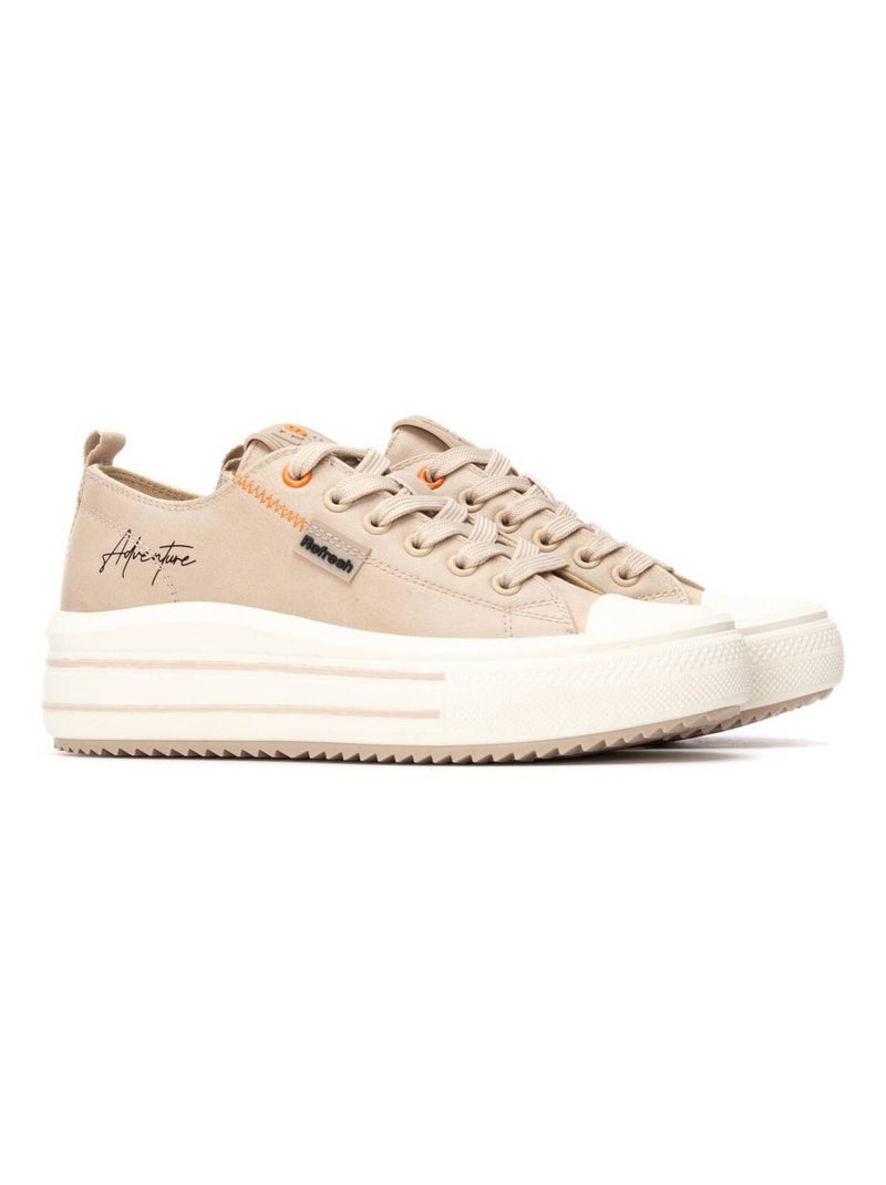 Baskets décontractées à lacets Beige - Kiabi