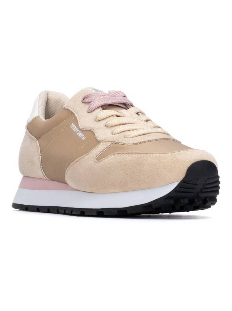 Baskets décontractées à lacets Beige - Kiabi