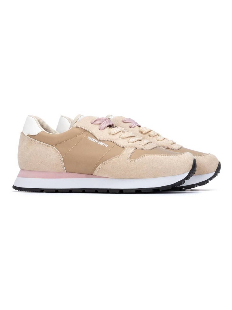 Baskets décontractées à lacets Beige - Kiabi