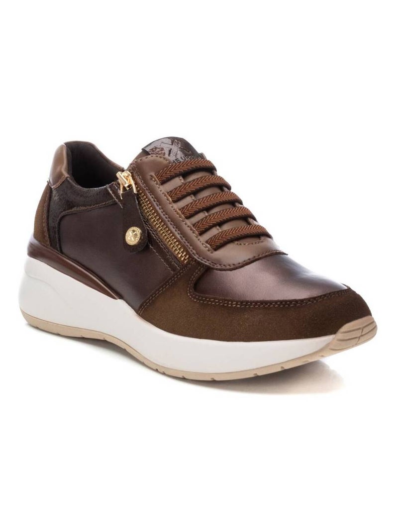 Baskets décontractées à lacets Taupe - Kiabi