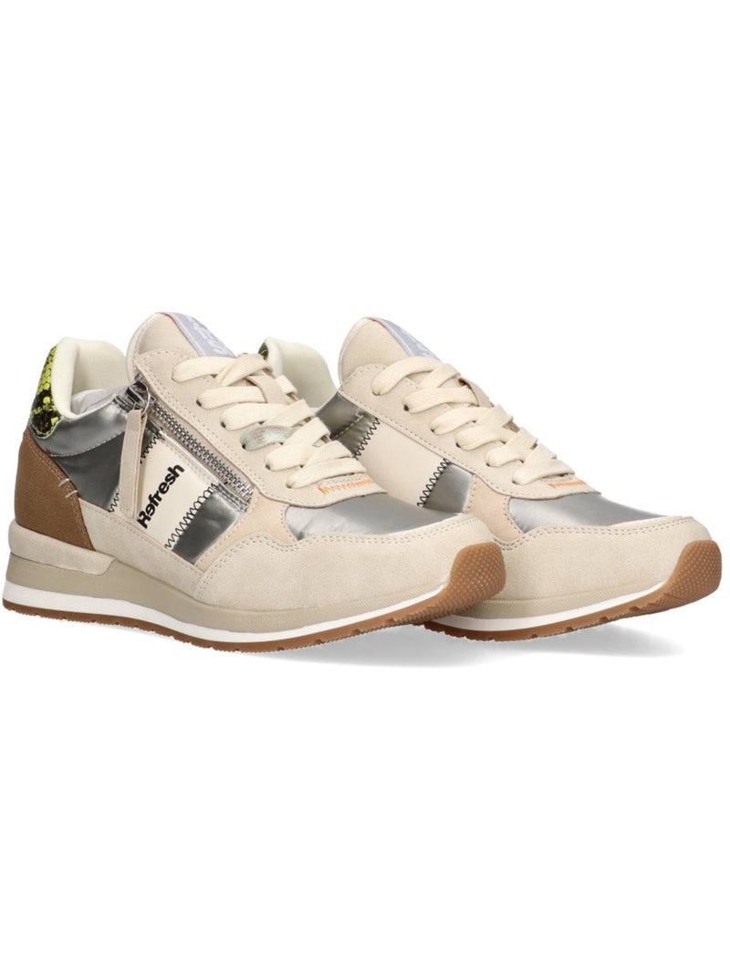Baskets décontractées à lacets Xti Beige - Kiabi