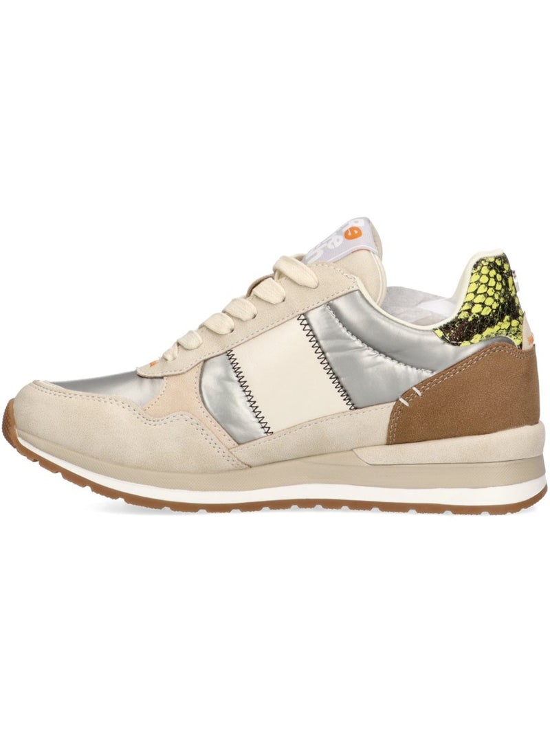 Baskets décontractées à lacets Xti Beige - Kiabi