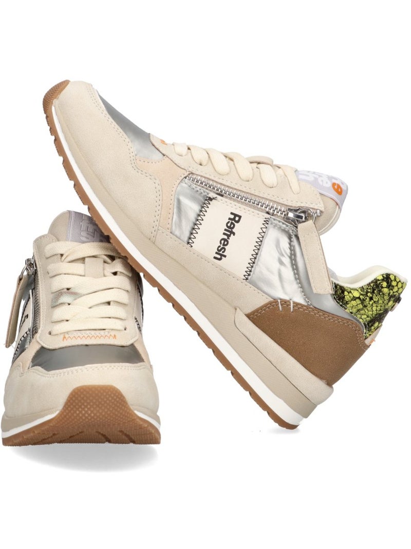 Baskets décontractées à lacets Xti Beige - Kiabi