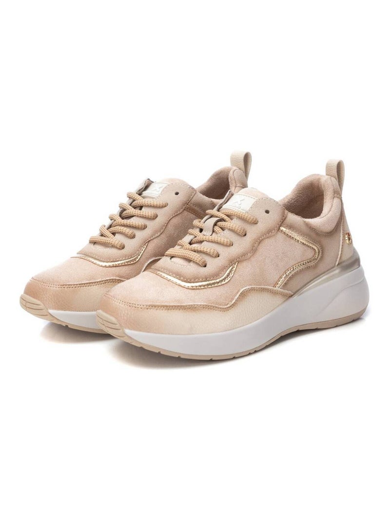 Baskets décontractées à lacets Xti Beige - Kiabi