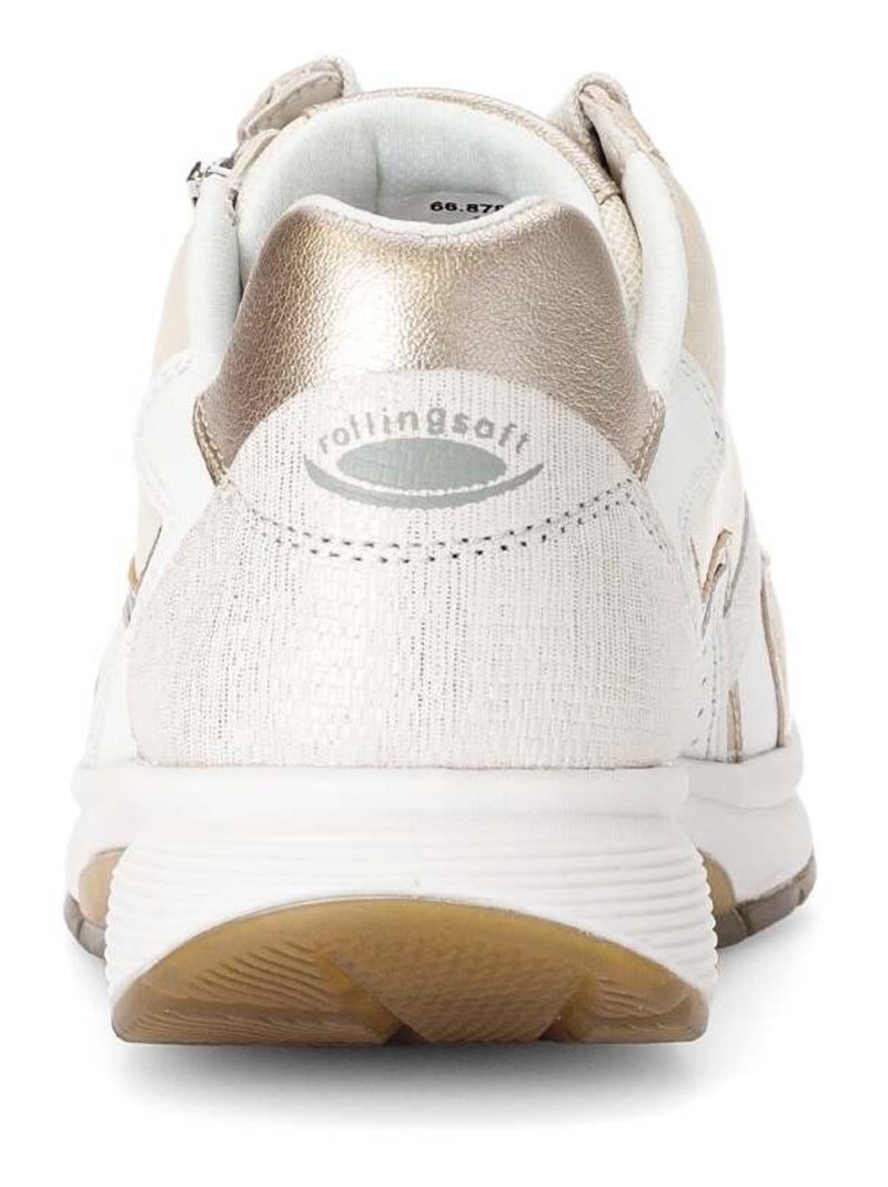 Baskets écru en cuir lisse Blanc cassé - Kiabi