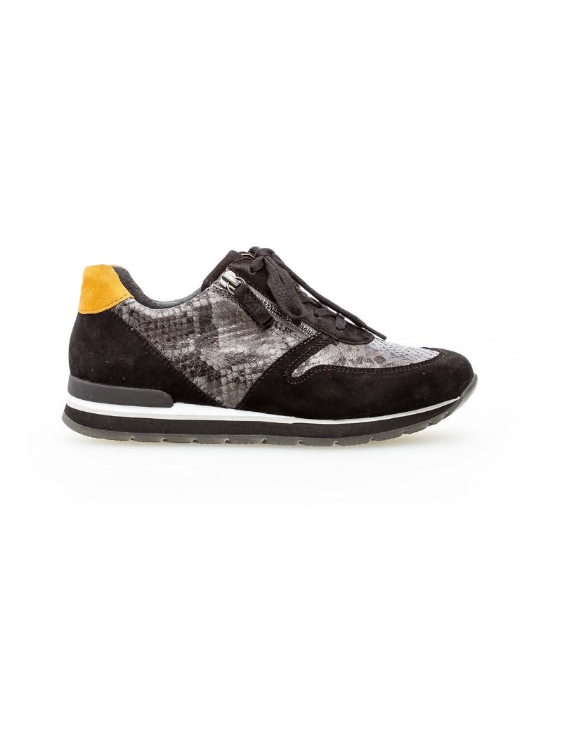 Baskets  effet reptile Gabor Noir Noir - Kiabi