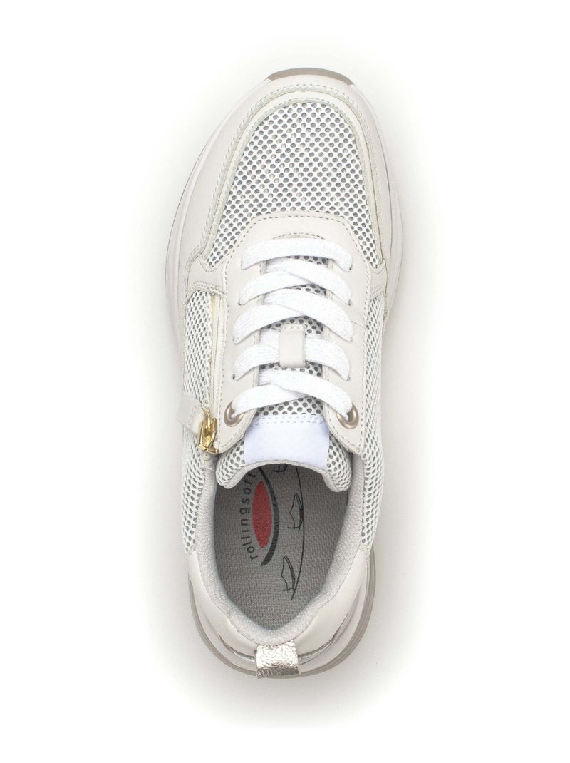 Baskets  en combinaison cuirs Blanc - Kiabi