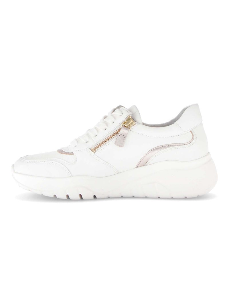 Baskets  en combinaison cuirs Blanc - Kiabi