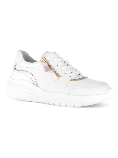 Baskets  en combinaison cuirs - Kiabi