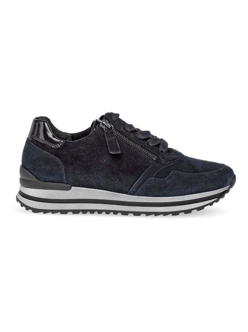 Baskets  en combinaison cuirs Bleu marine - Kiabi