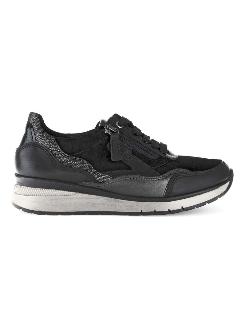Baskets  en combinaison cuirs Gabor Gris Noir - Kiabi