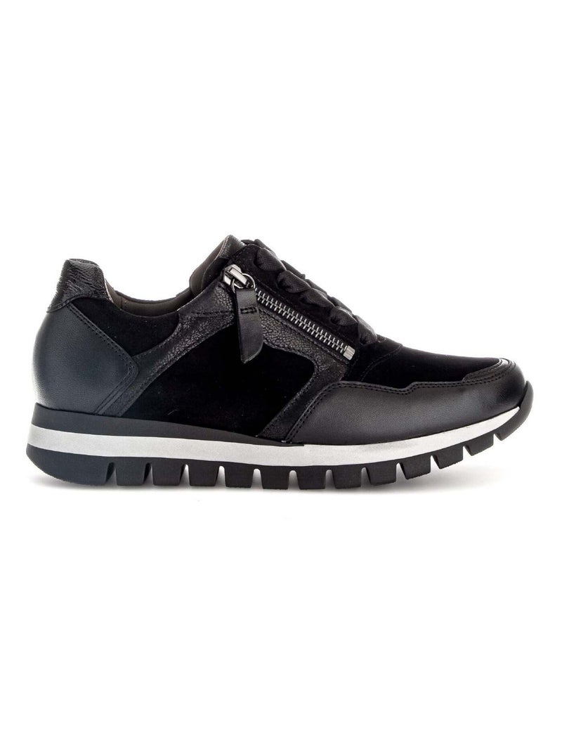 Baskets  en combinaison cuirs Gabor Noir Noir - Kiabi