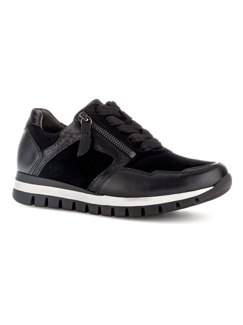 Baskets  en combinaison cuirs Gabor Noir Noir - Kiabi