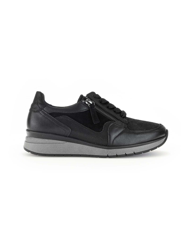 Baskets  en combinaison cuirs Gabor Noir Noir - Kiabi