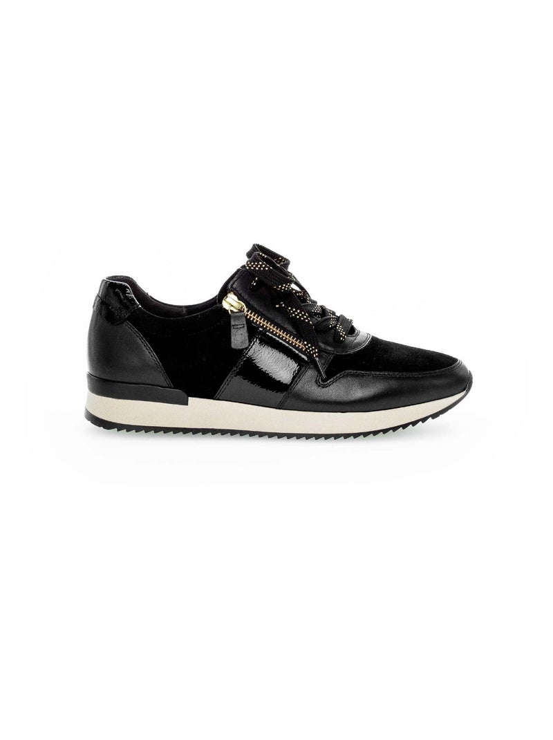 Baskets  en combinaison cuirs Gabor Noir Noir - Kiabi