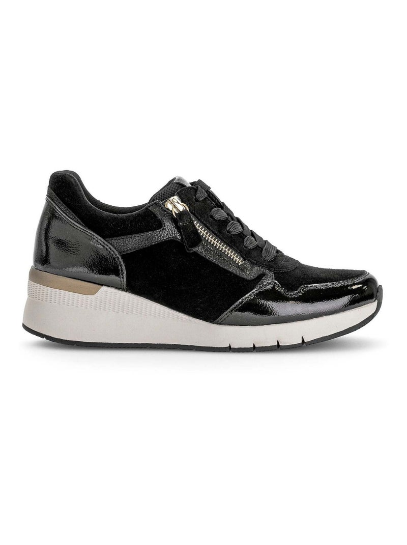 Baskets  en combinaison cuirs Gabor Noir Noir - Kiabi