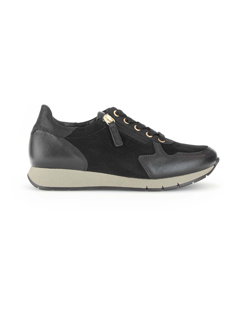 Baskets  en combinaison cuirs Gabor Noir Noir - Kiabi