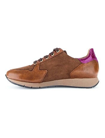 Baskets en combinaison cuirs