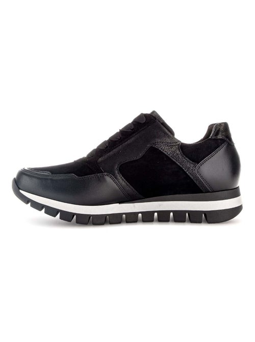 Baskets  en combinaison cuirs - Kiabi