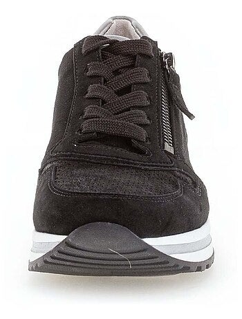 Baskets en combinaison cuirs