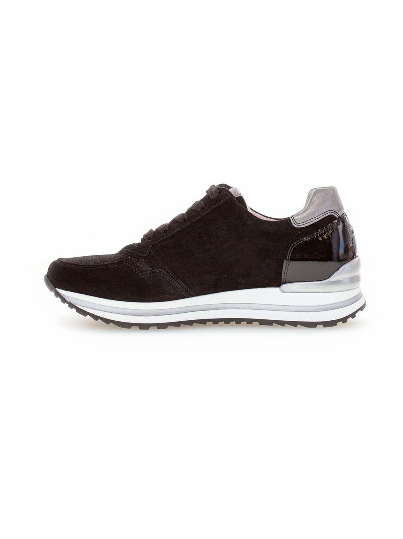 Baskets  en combinaison cuirs Noir Noir - Kiabi