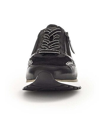 Baskets en combinaison cuirs