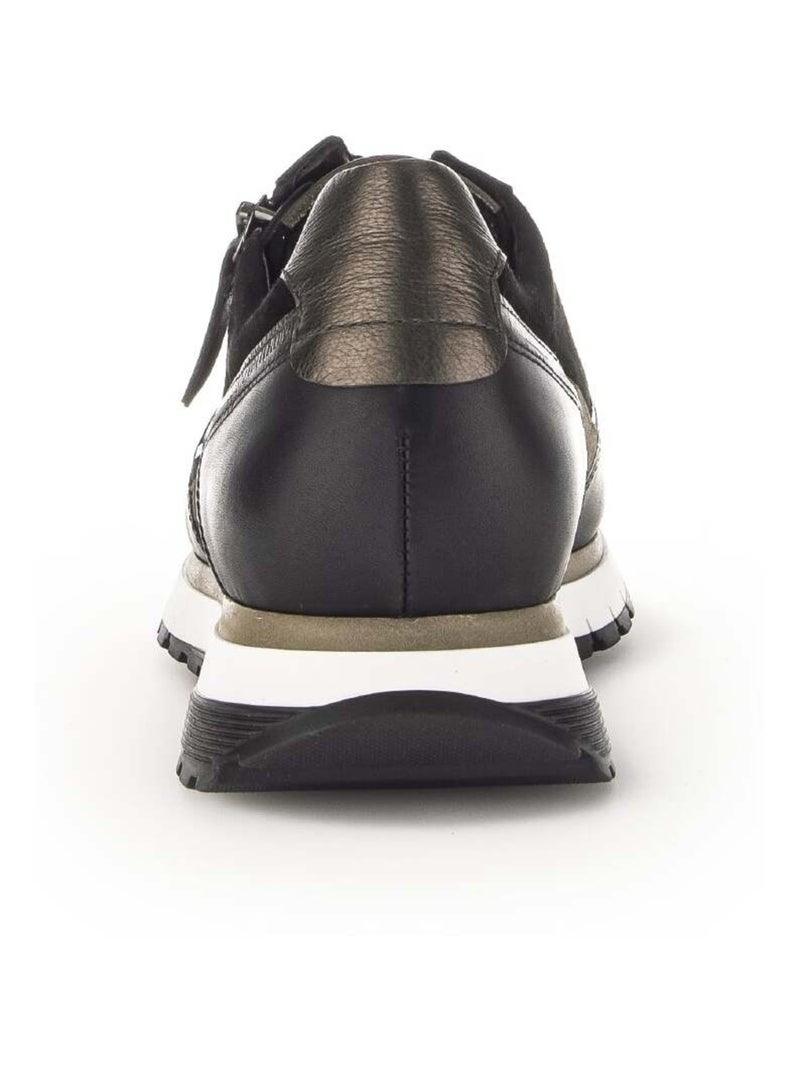 Baskets  en combinaison cuirs Noir Noir - Kiabi