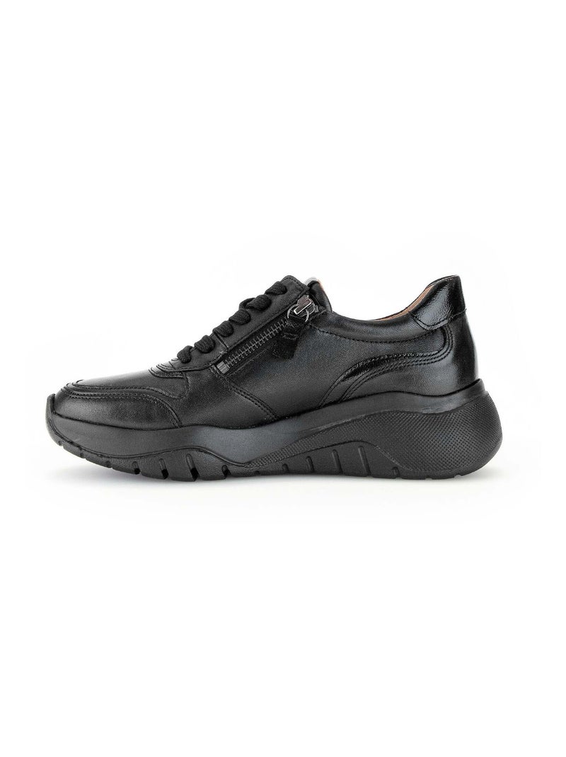 Baskets  en combinaison cuirs Noir Noir - Kiabi