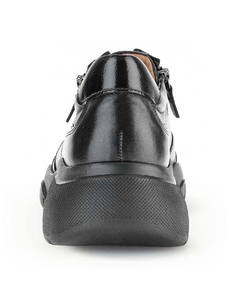 Baskets  en combinaison cuirs Noir Noir - Kiabi