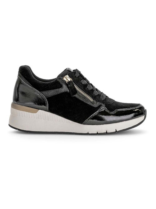 Baskets  en combinaison cuirs - Kiabi