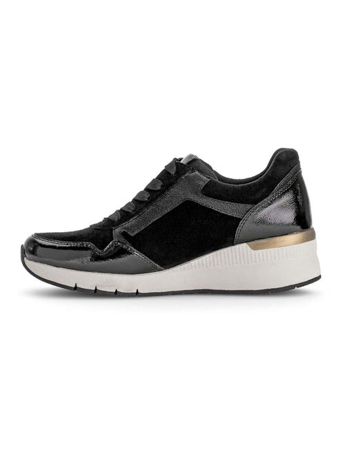 Baskets  en combinaison cuirs - Kiabi