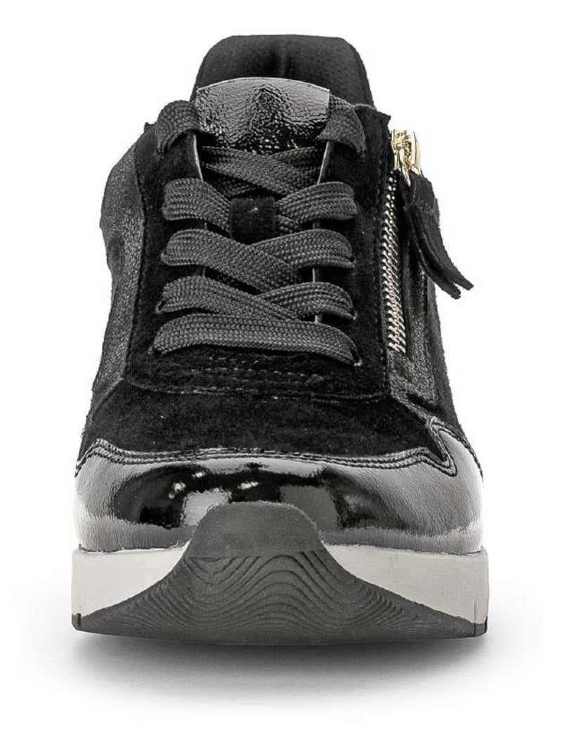 Baskets  en combinaison cuirs Noir Noir - Kiabi