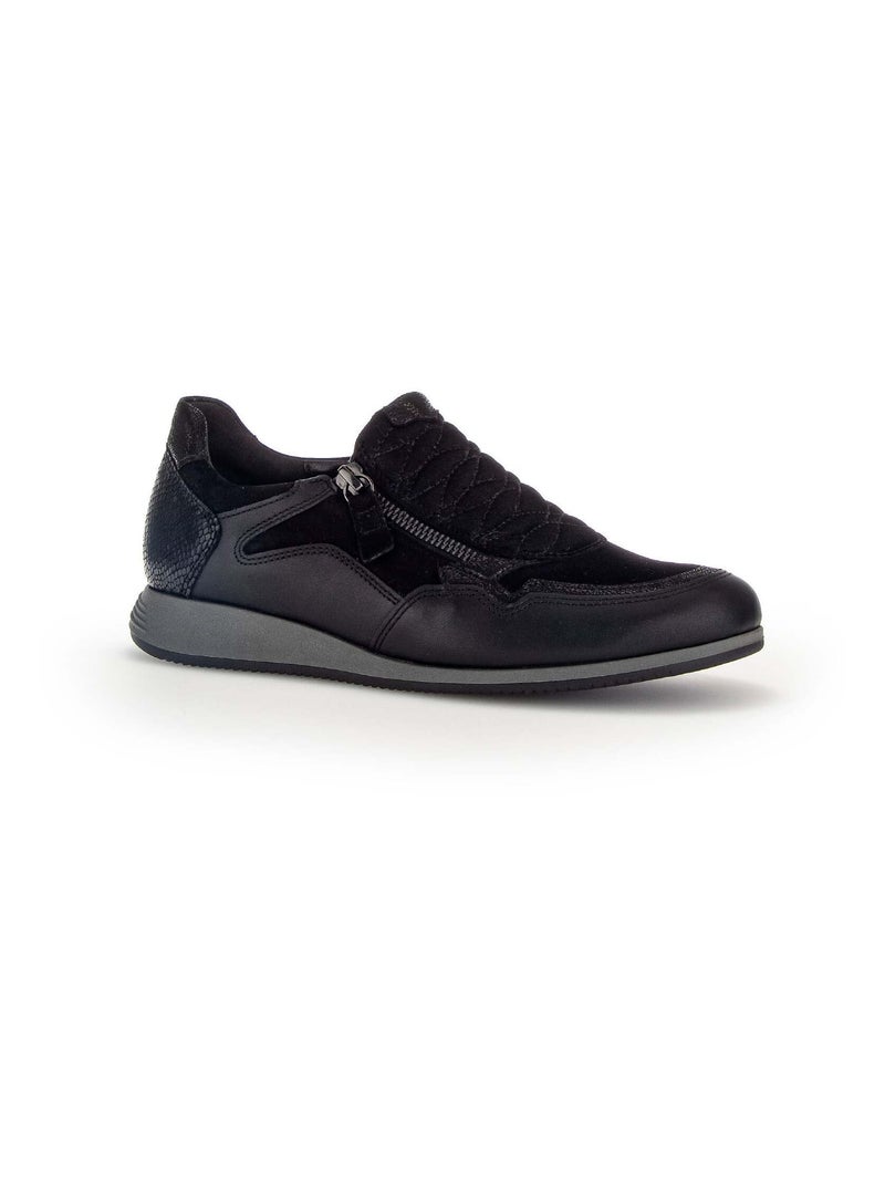 Baskets  en combinaison cuirs Noir Noir - Kiabi