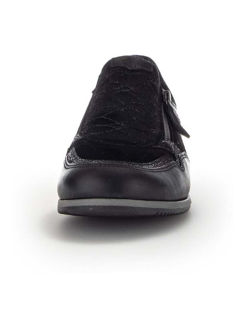 Baskets  en combinaison cuirs - Kiabi