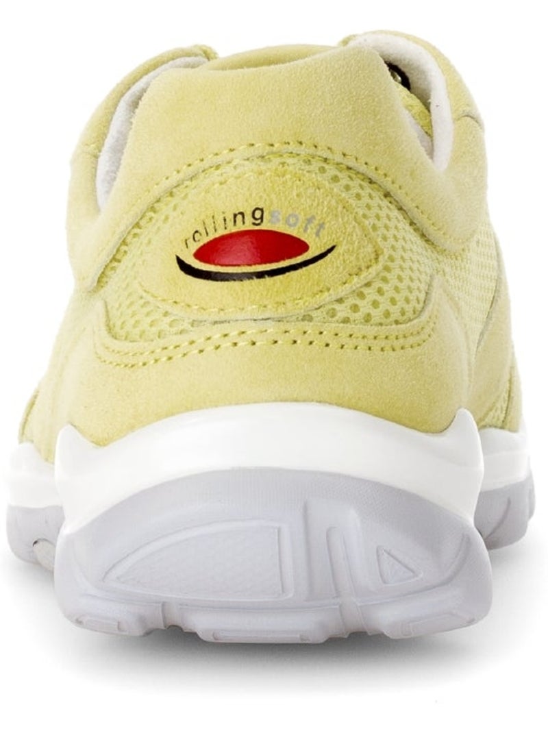 Baskets  en combinaison daim et textile Jaune - Kiabi
