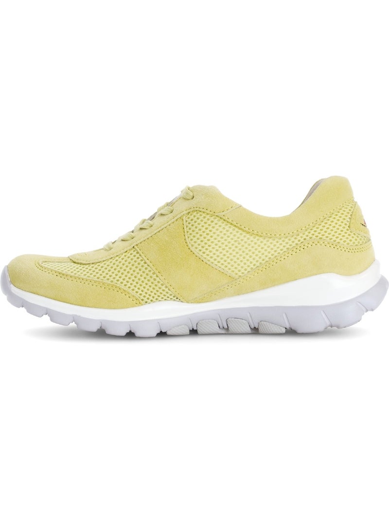Baskets  en combinaison Nubuck et textile Jaune - Kiabi