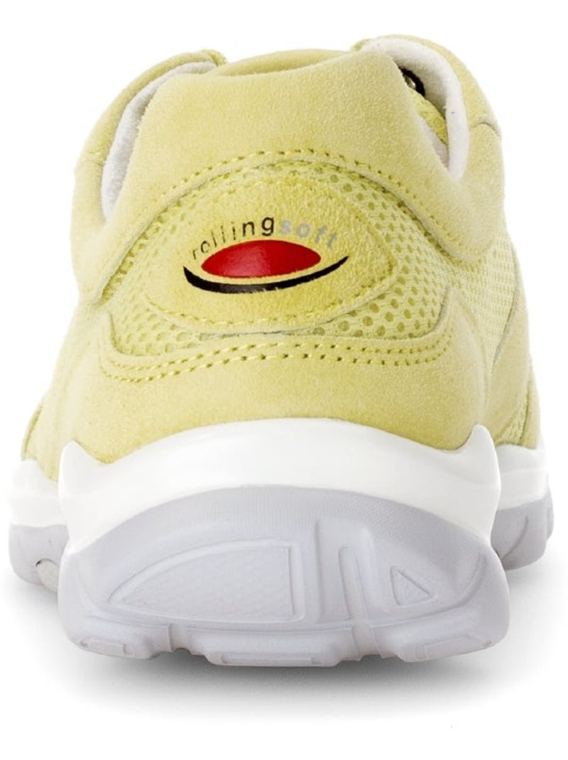 Baskets  en combinaison Nubuck et textile Jaune - Kiabi