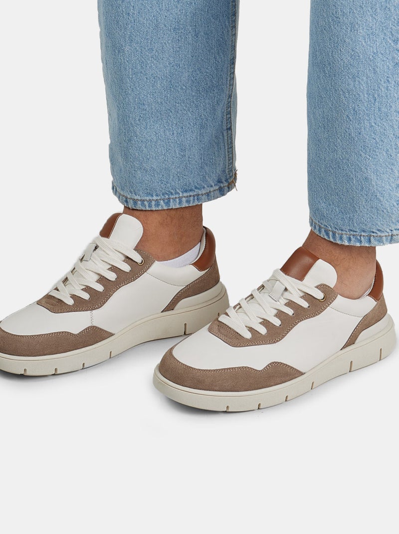 Baskets en Cuir BATA Blanc - Kiabi