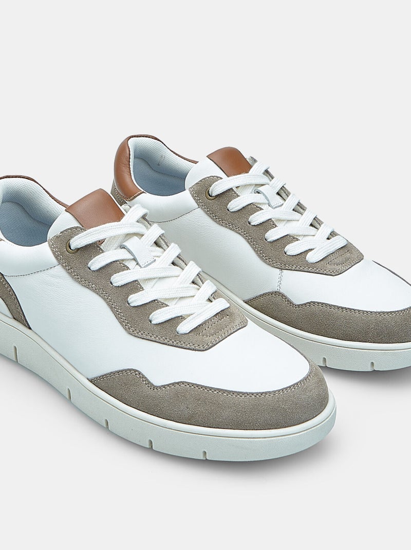 Baskets en Cuir BATA Blanc - Kiabi